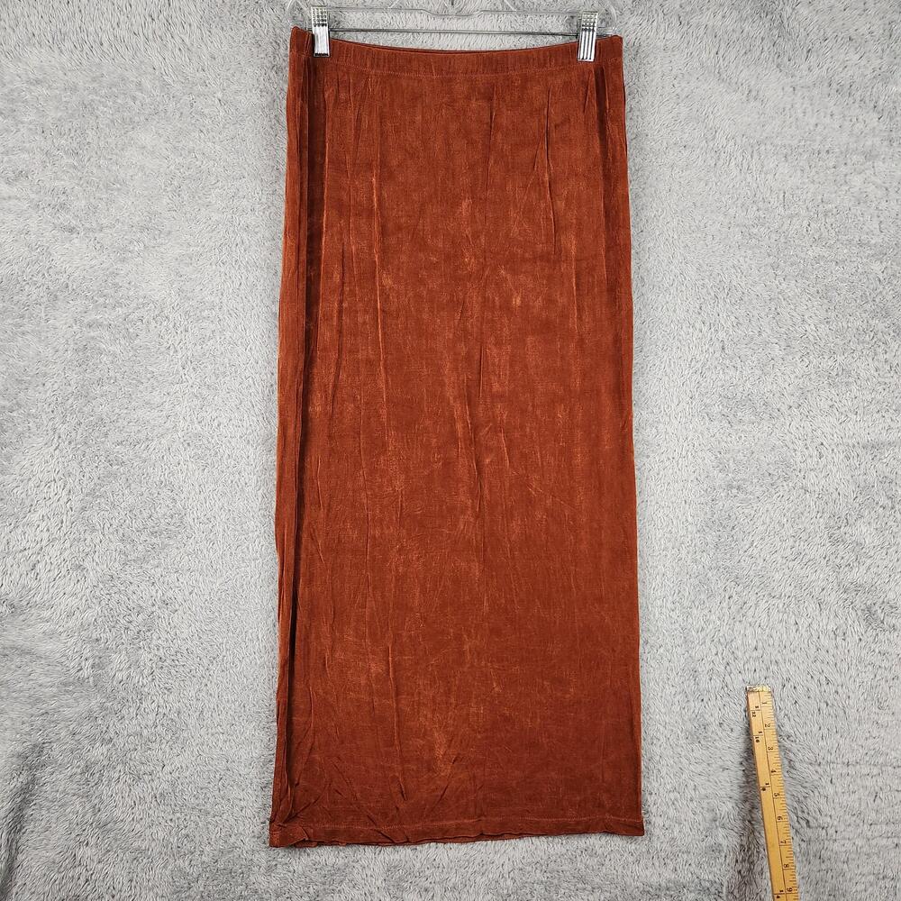 Vintage Citiknits Skirt Womens Medium Brown Knit Maxi Pull On Stretch USA Boho